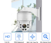TELECAMERA PTZ IP SPEED DOME FULL HD 2MPX ONVIF ZOOM 20x P2P H.265 SONY IMX323 IP66