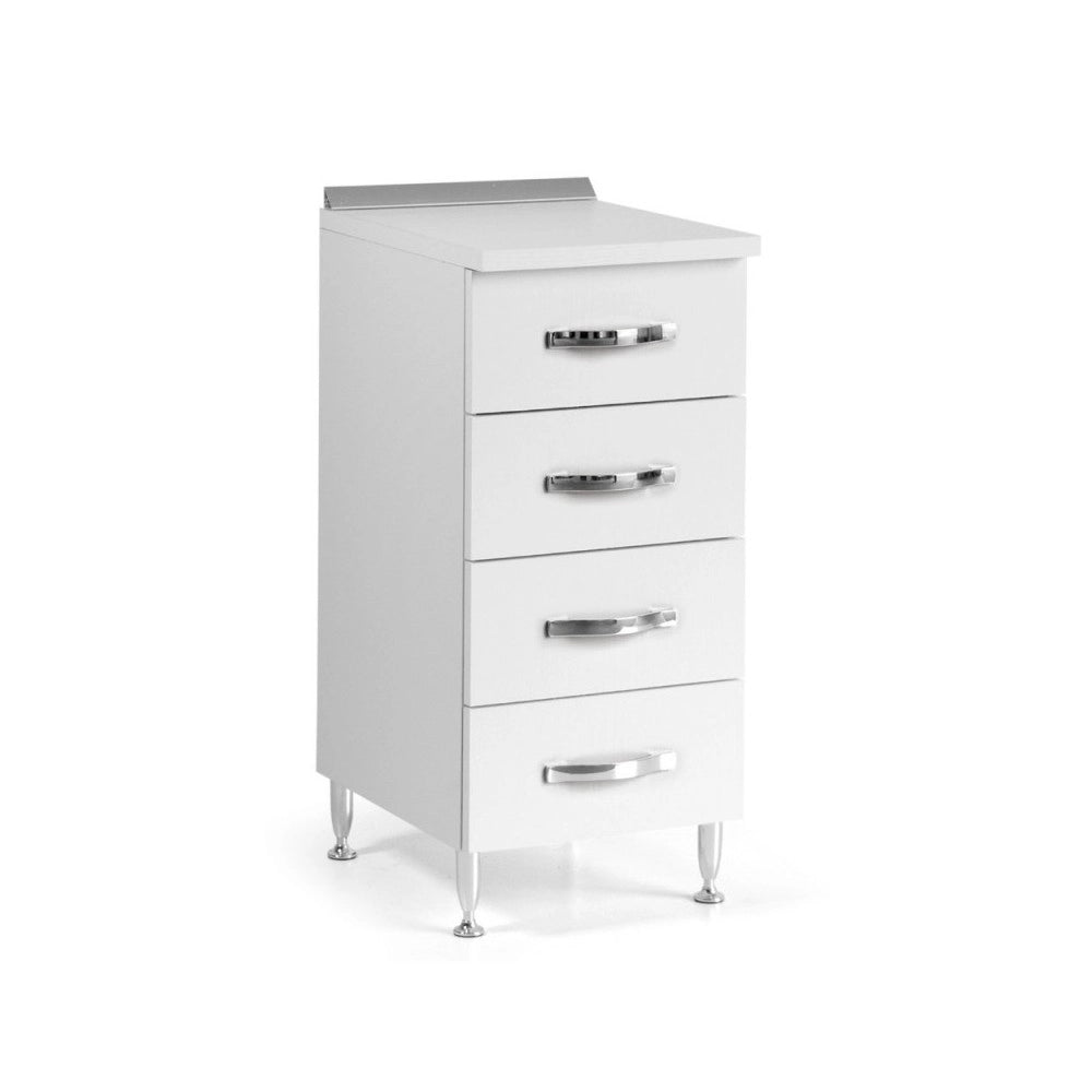 Cassettiera 4 cassetti 40x50x85H colore bianco
