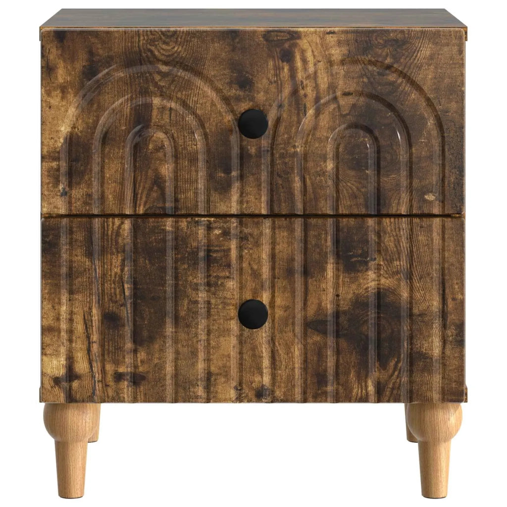 Set di 2 Comodini | Armadio da Notte | Mobiletto da notte Rovere Fumo 43 x 34,5 x 48 cm