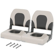 Set di 2 sedili pieghevoli per barca 51 x 42 x 49 cm seduta comoda e schienale imbottito stile moderno pelle sintetica grigia 20_0013596