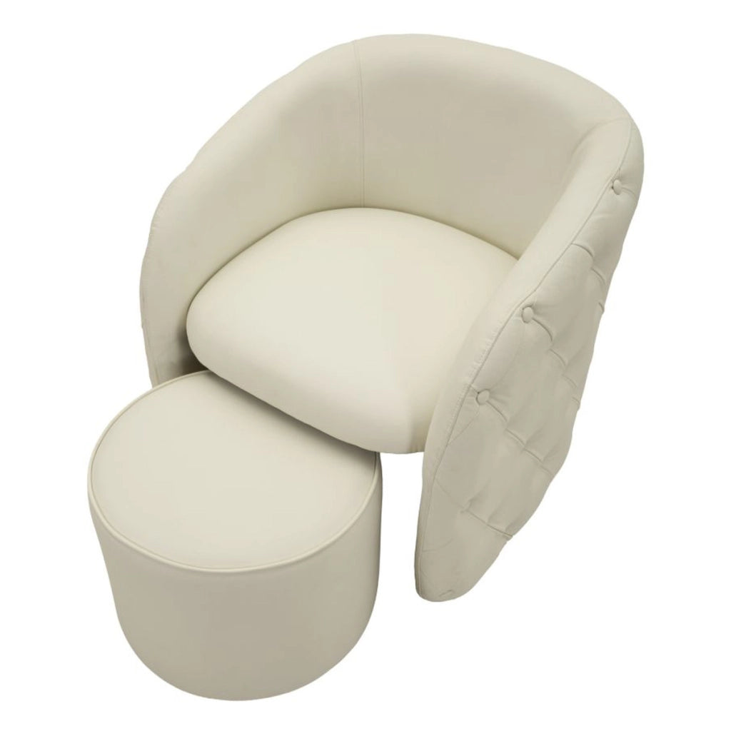 Poltrona con pouf Zagabria in bianco