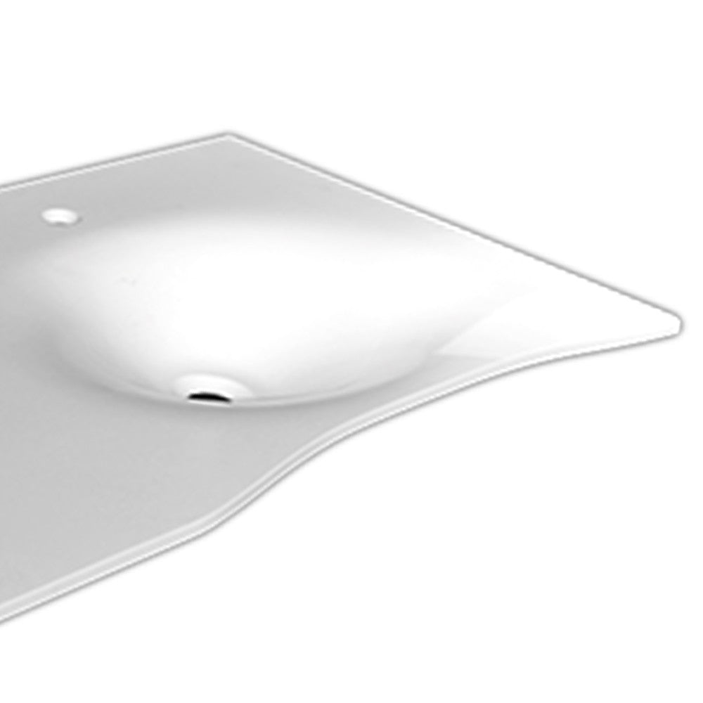 Lavabo flat cm 92 con staffa bianco, vasca a sinistra
