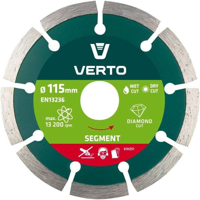 Topex 61h2s1 disco diamantato, 1 115 x 22,2 mm, segmentato ds