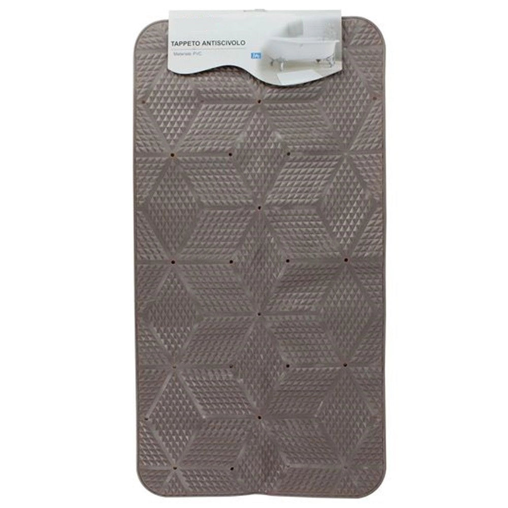 Trade Shop - Tappeto In Pvc Antiscivolo Per Vasca Bagno Doccia 70x37cm Effetto Geometrico 59620 -