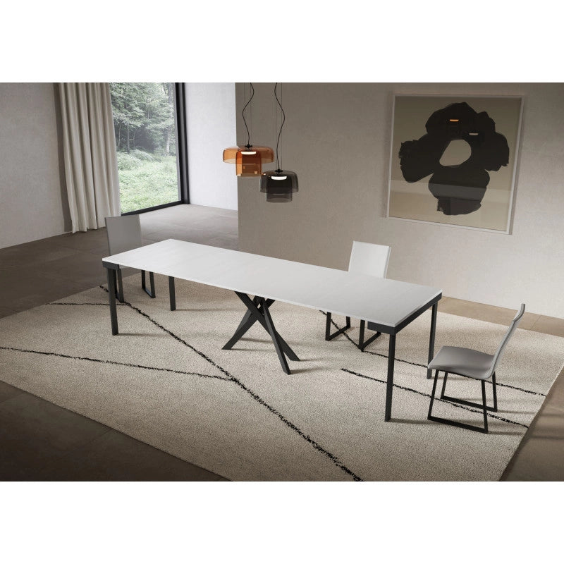 Consolle allungabile 90x40/300 cm Saki Evolution - Bianco Frassino