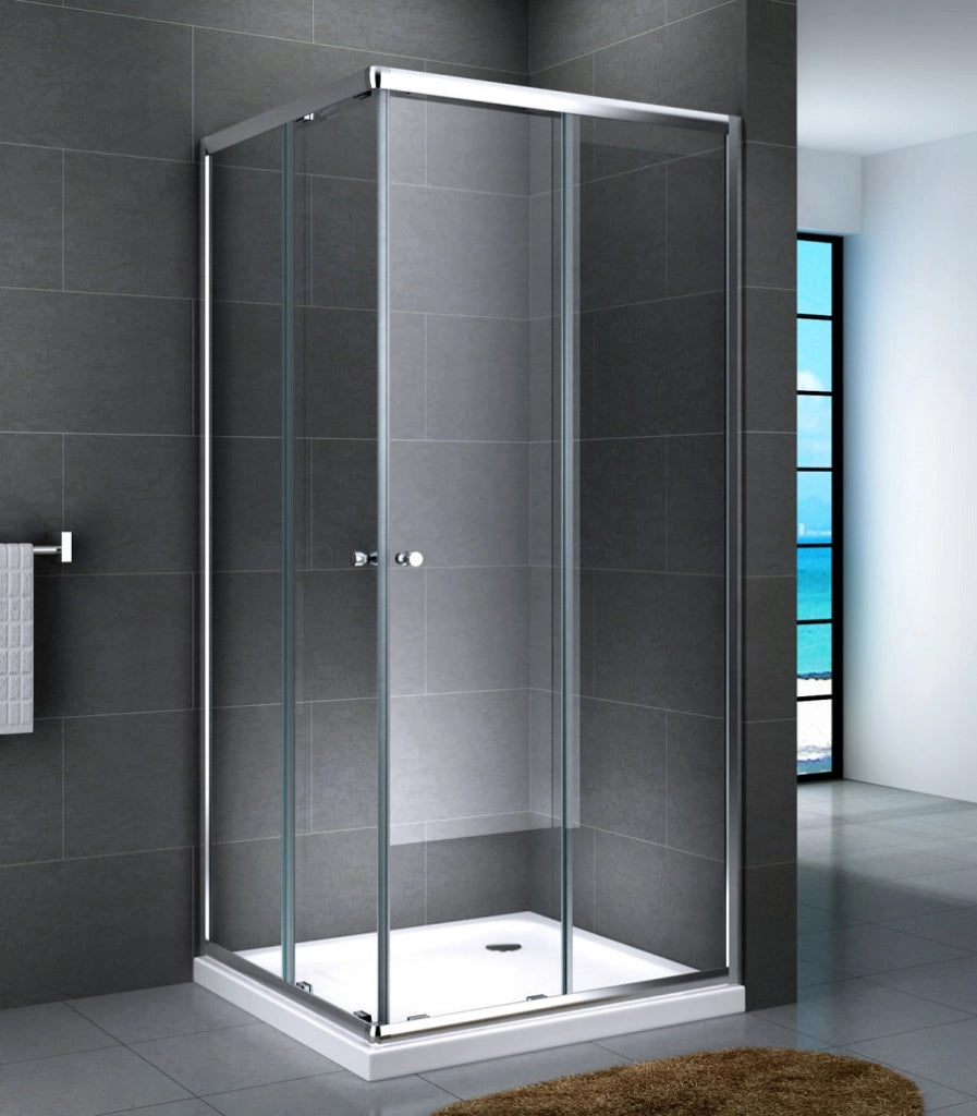 Box doccia quadrato scorrevole due lati 90x90 h190cm, cristallo trasparente 6mm Markos