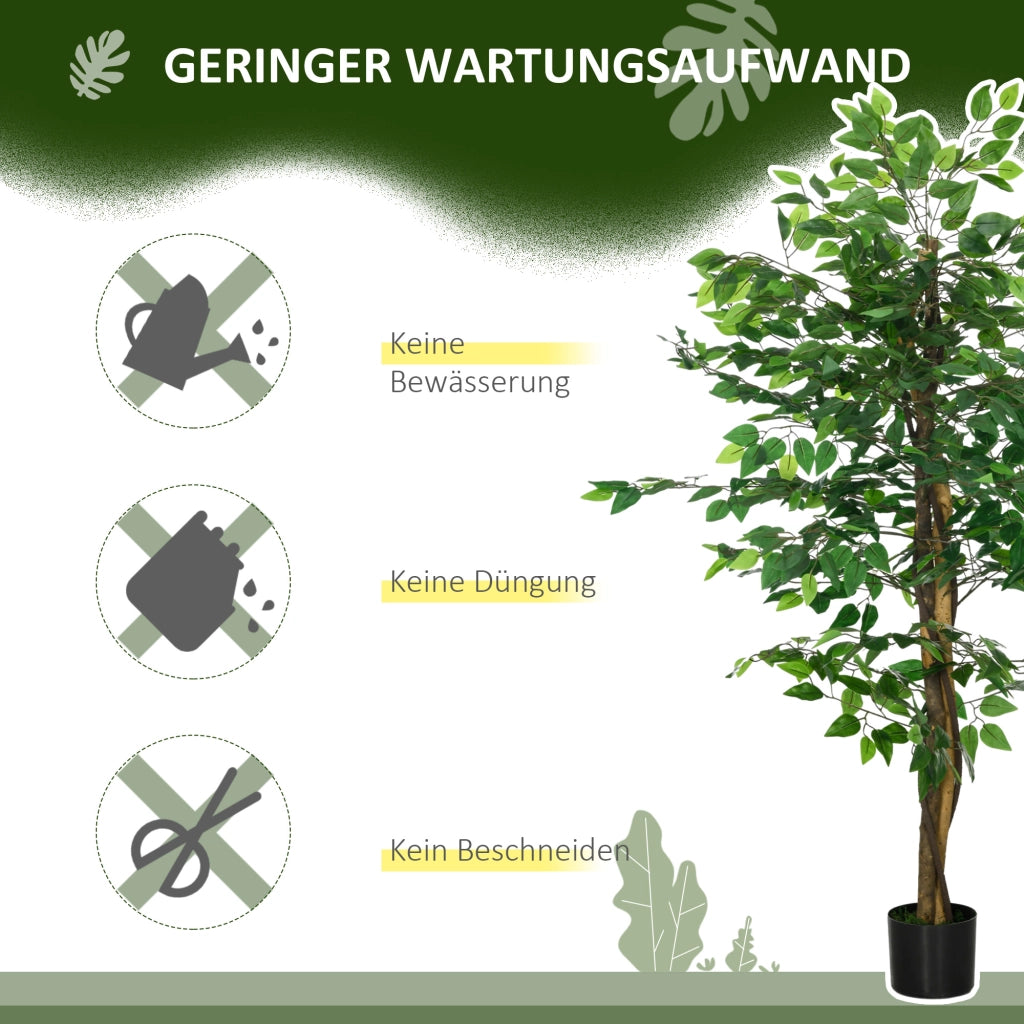 Pianta Ficus Finta ¨C Zephmum ¨C Verde 150 cm con Vaso