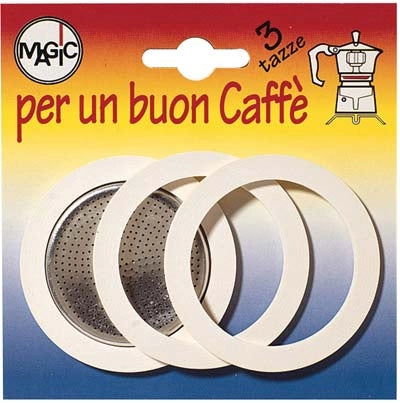 GUARNIZIONE + FILTRO MOKA - TAZZE 3 CF=PZ 3+1 FILTRO- 12 confezioni