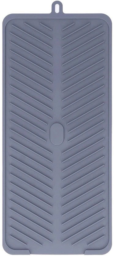 Piatto in Silicone per Detersivo - Resistente al Calore - Grigio - Piastra di Draining per Cucina - 44 cm x 20 cm - Lavabile