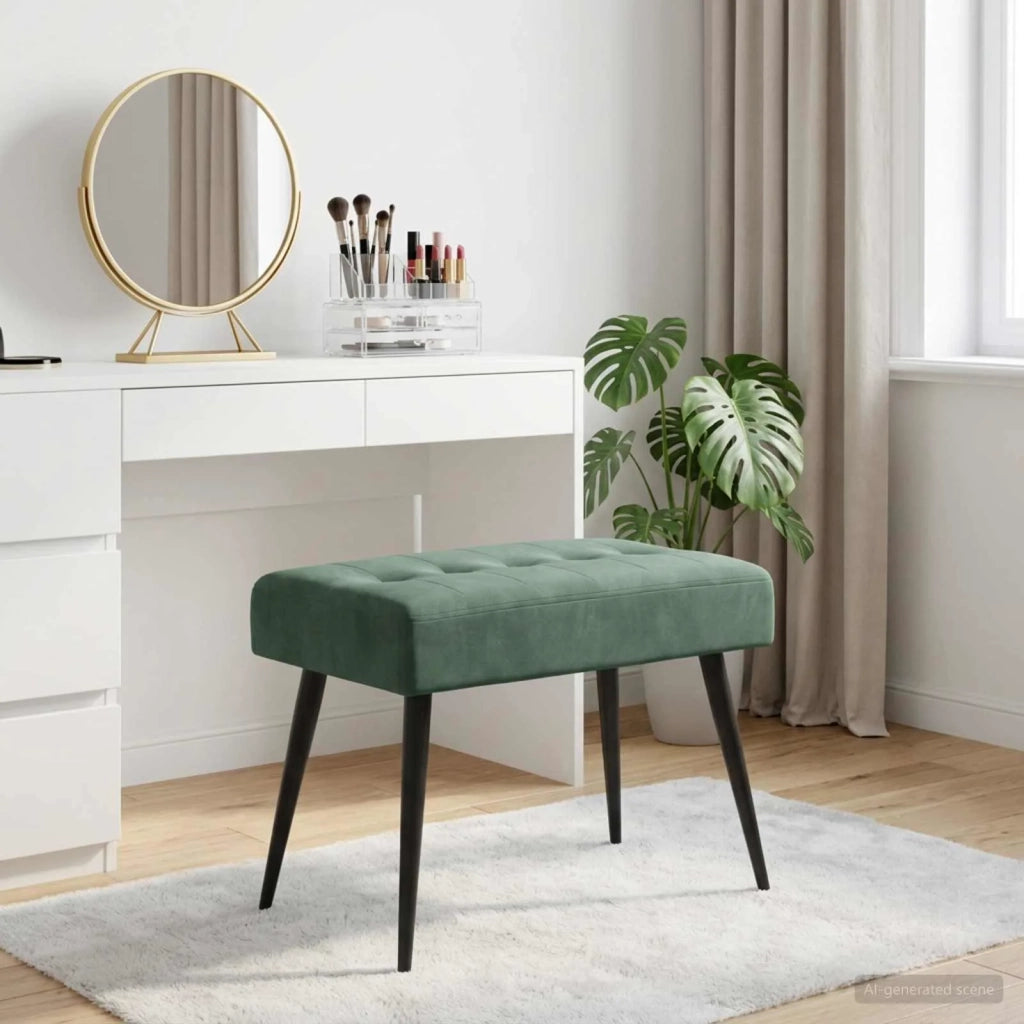 Panchina con bottoni imbottiti Verde Mare 60 x 40 x 45 cm 42038512