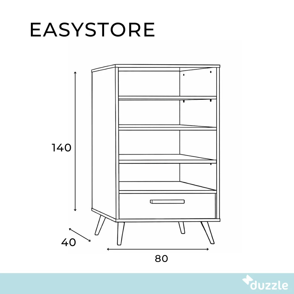 Scaffale da terra Easystore 4 ripiani e 1 cassetto | Duzzle