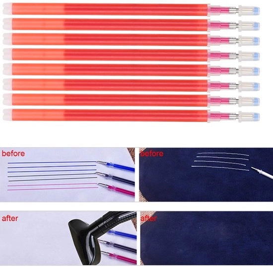 Set di pennelli per segnare il tessuto - 100 pezzi - Set di pennelli per tessuti - Quilting - Sartoria - Colore: Bianco/Rosso/Blu/Nero - Dotati di Pendop - Pennelli per segnare il tessuto