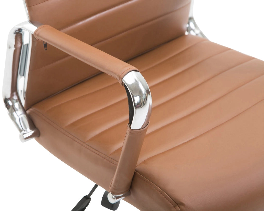 Sedia ufficio Kolumbus in similpelle marrone chiaro