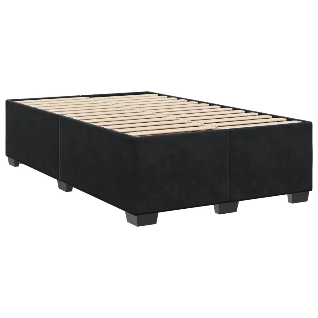 Giroletto a Molle con Materasso Nero 120x190 cm in Velluto 3286272