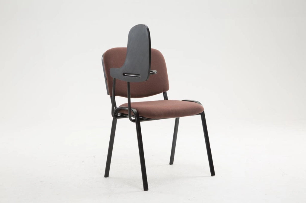 Sedia Ken in tessuto con tavolino ribaltabile marrone
