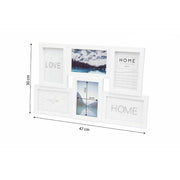 Trade Shop - Cornice Multifoto Parete Muro 6 Foto 10x15cm Porta Fotografie Pvc Bianca 219637 -