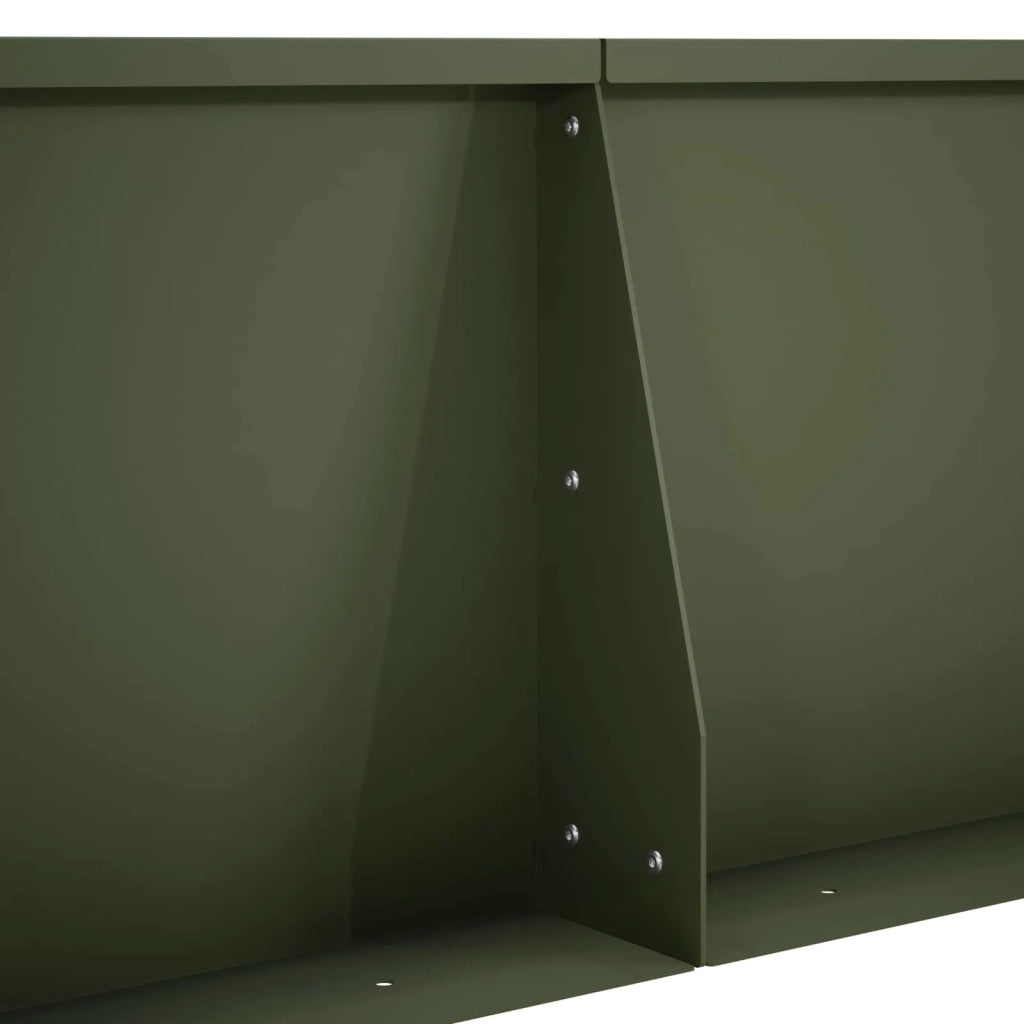 Muro di contenimento 4 pz 80 x 12 x 30 cm Acciaio Verde Oliva 3449096