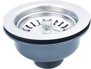 Afvoergarnituur in acciaio inossidabile con contenitore - Stop allarme - Tappo di raccolta - Plug di scarico vasca da bagno - Adatto per fori vasca da bagno φ 83-90 mm