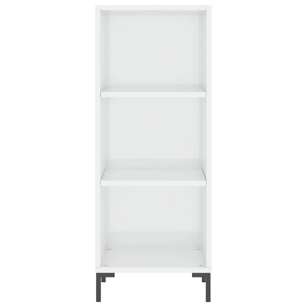 Credenza Bianco Lucido 34,5x32,5x90 cm in Legno Multistrato