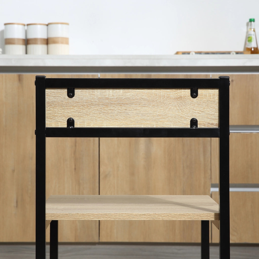 Set tavolo da pranzo con 2 sedie pieghevoli ¨C Xylo ¨C metallo nero effetto rovere chiaro