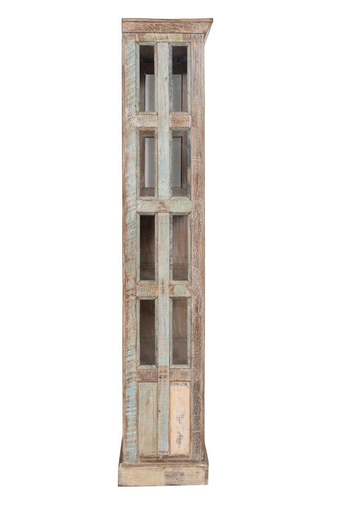 Biscottini Libreria in legno massiccio riciclato finitura anticata realizzata massello