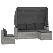 Set di divani da giardino 4 pezzi con cuscini in vimini di resina grigia 02_0013555