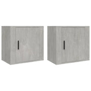 Set di 2 Comodini | Armadio da Notte | Mobiletto da notte a Muro Bianchi 50x30x47 cm