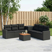 Set di divani 8 pz Nero Rattan sintetico e Acciaio 3448320