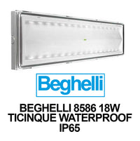 Beghelli BEG8586 Lampada di emergenza LED Ticinque SE 18W Autonomia 8h corpo bianco Waterproof IP65