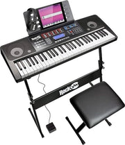 Kit di tastiera pianoforte - Piano digitale con 61 tasti, banca tastiera, standard tastiera, cuffia, pedale sustain e adesivi tastiera