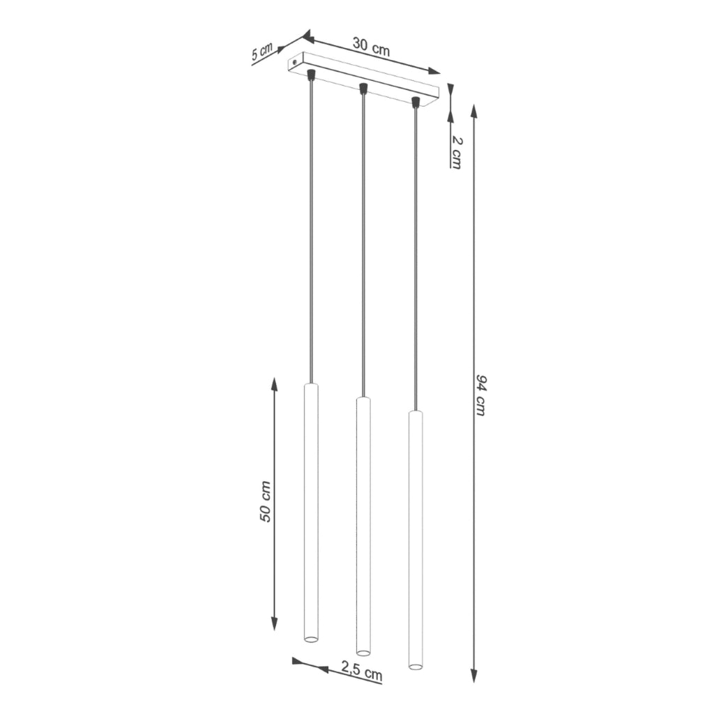 Lampada sospesa VELINO 3 tubi verde oliva G9 Pure Lume