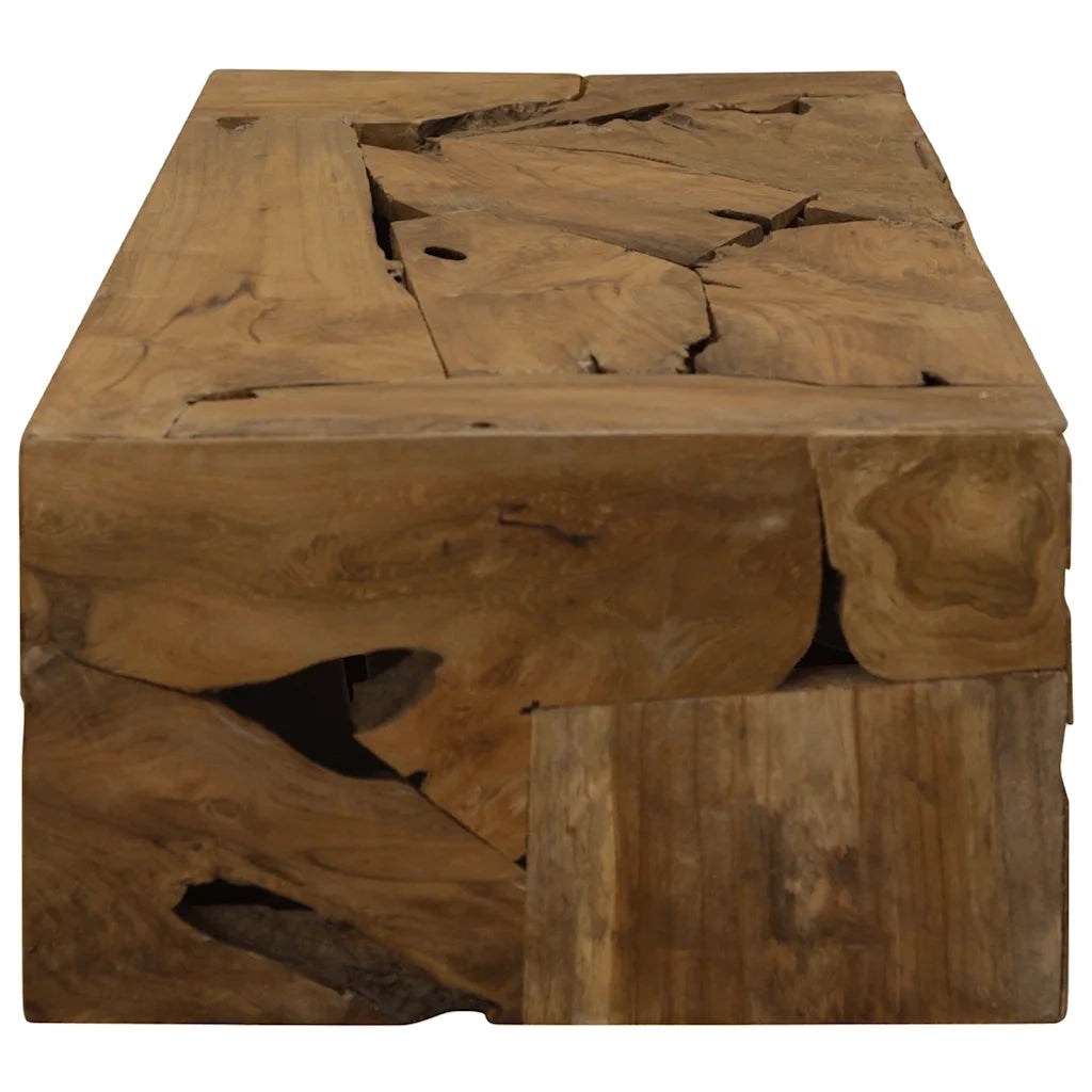 Tavolino da salotto | Tavolino da caff¨¨ | Tavolino da Soggiorno in Autentico Legno di Teak 90x50x30cm Marrone