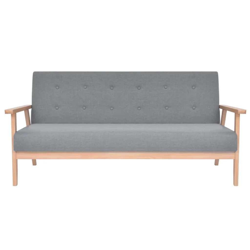 Set di Divani 3 pz in Tessuto Grigio Chiaro cod mxl 16053
