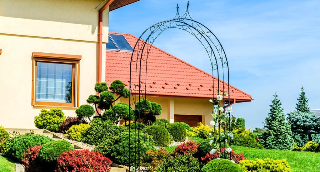 Arco da giardino in metallo KADAX per fiori, rose e piante rampicanti, supporto da 281 cm