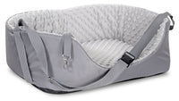 AIO FACTORY Trasportino per auto 50x40 cm Minky Grey Seggiolino per cani impermeabile