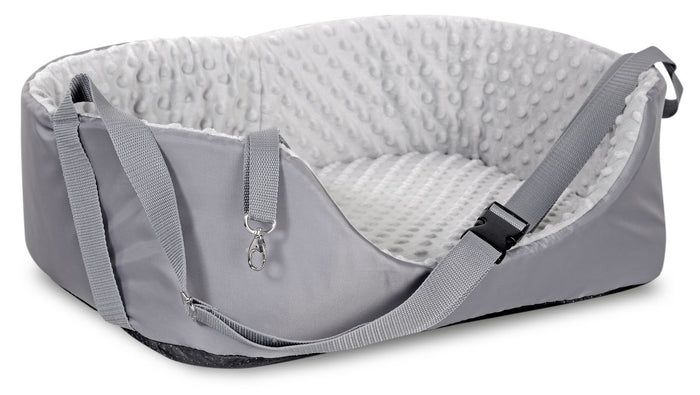 AIO FACTORY Trasportino per auto 50x40 cm Minky Grey Seggiolino per cani impermeabile