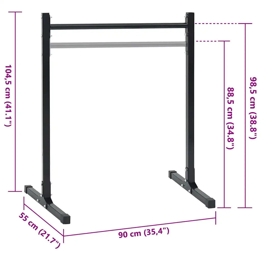 Stazione per dips 2 pcs Nero 55 x 90 x 104.5 cm 42002571