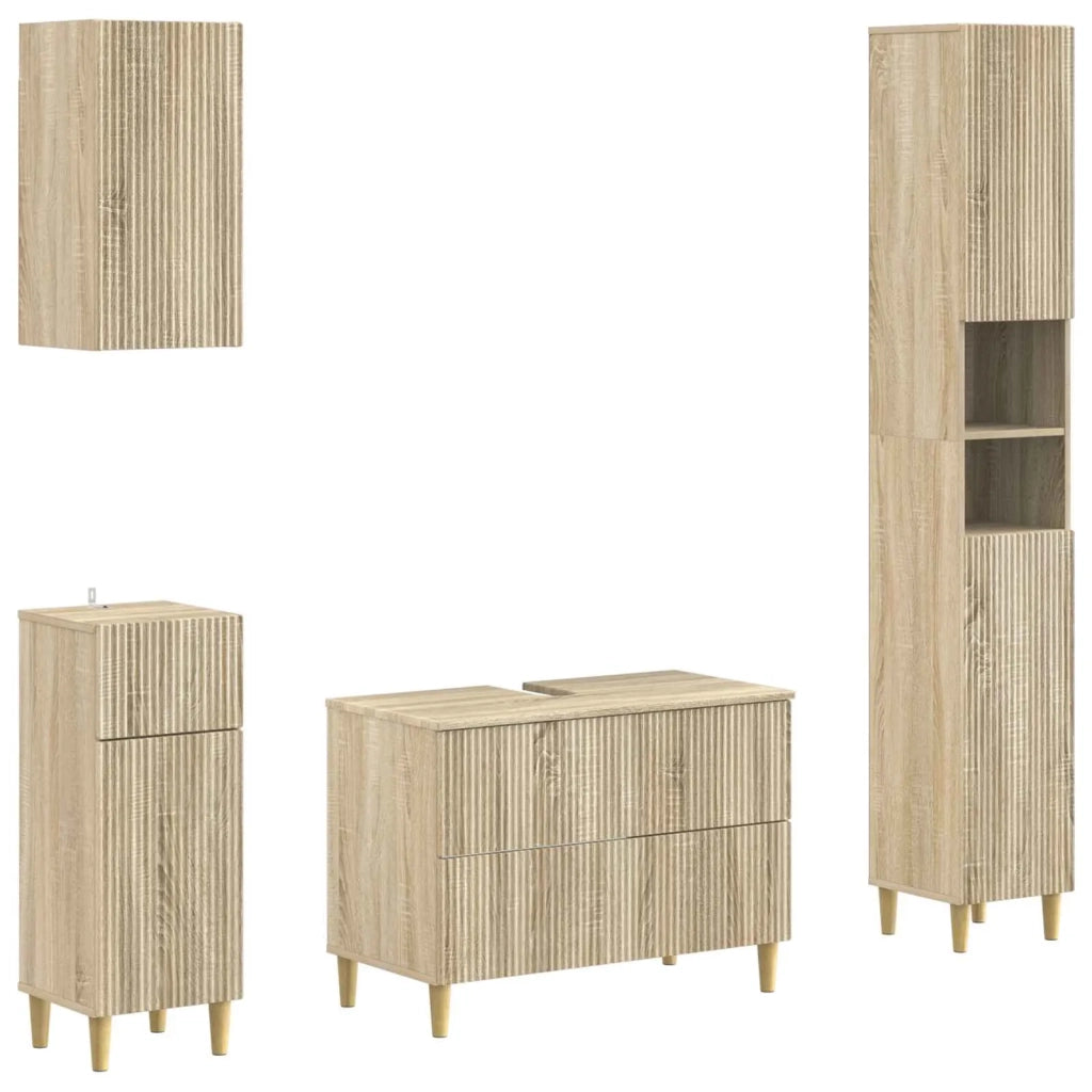 Set di Mobili da Bagno da 4 Pezzi ARNHEM Rovere Sonoma 3417929