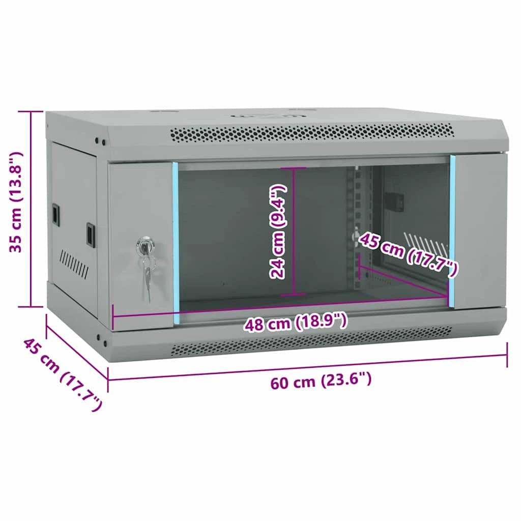 Armadio di rete industriale moderno per interni 60 x 45 x 35 cm in acciaio grigio 02_0059063