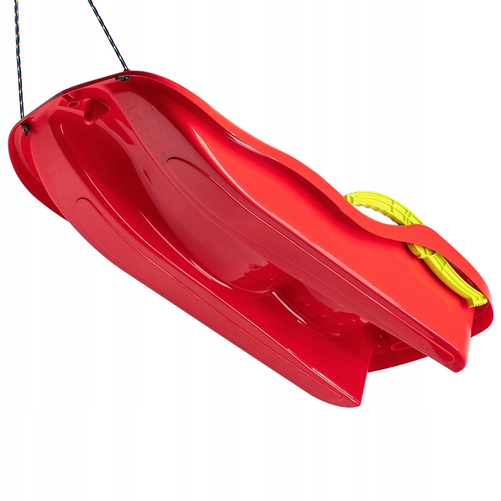 KADAX Slittino con freno e schienale in plastica, grande, con corda