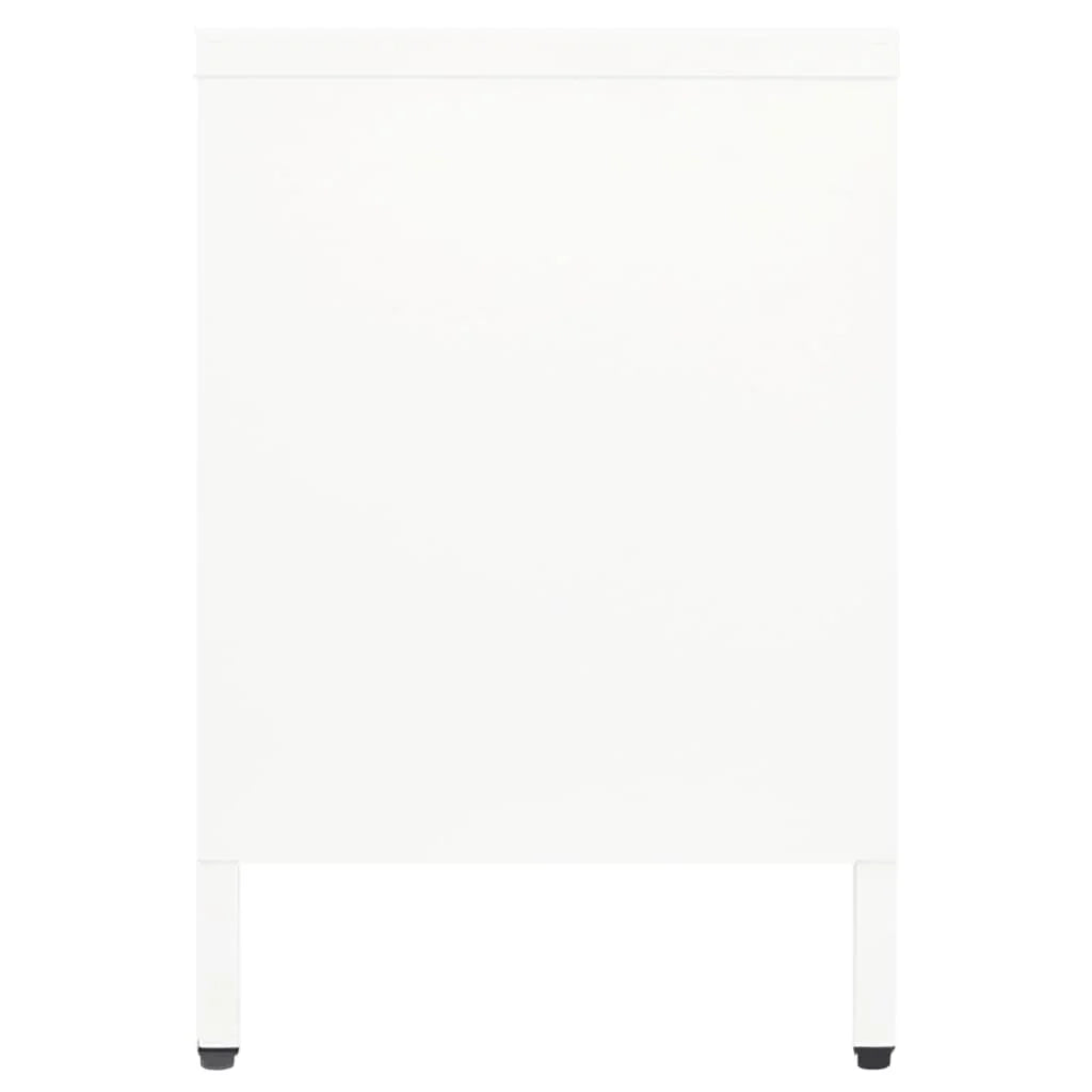 Mobile TV multimediale scaffale TV mobile TV sala da pranzo soggiorno camera da letto 105 x 35 x 52 cm acciaio e vetro bianco 02_0025693