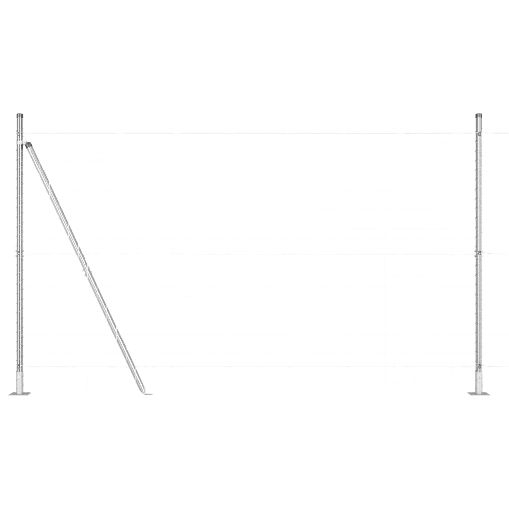 Pali per Recinzione con Piastra di Base 13 pz Ã˜32mm 83,5cm Acciaio Galvanizzato