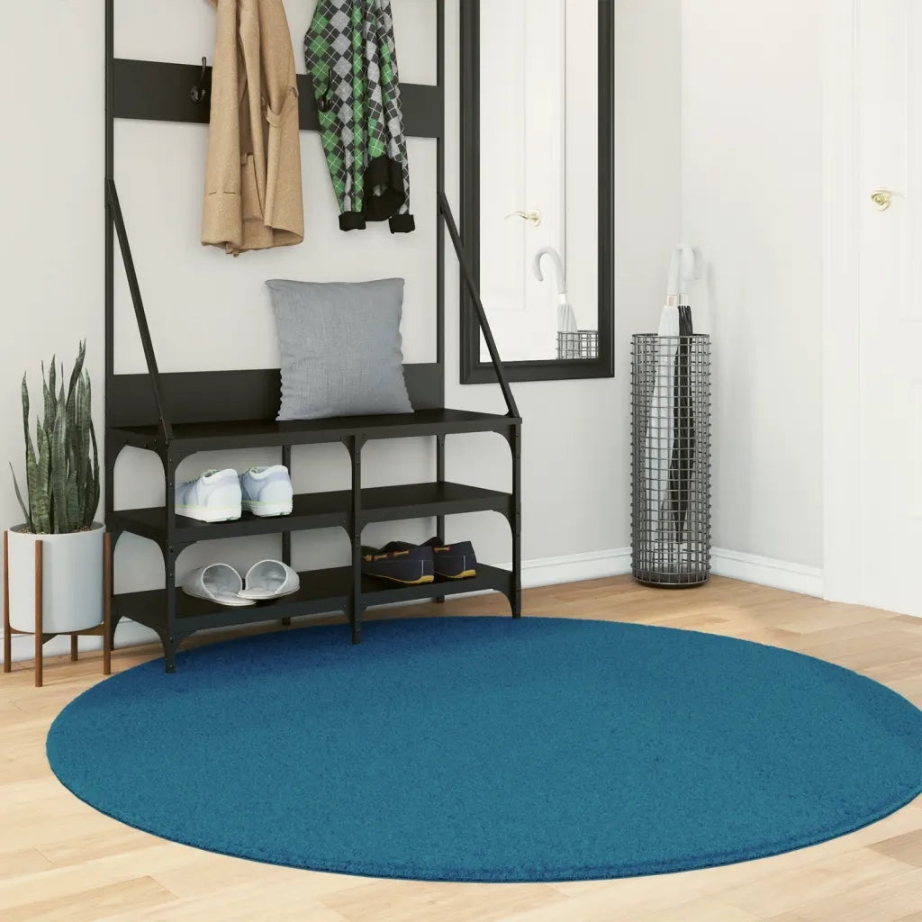 vidaXL Tappeto OVIEDO a Pelo Corto Turchese Ø 160 cm