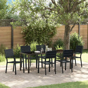 Set da Pranzo per Giardino 7 pcs Nero