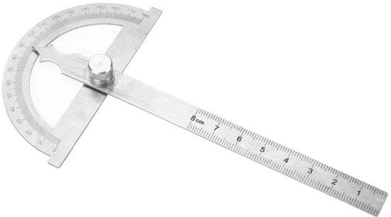 Strumento di misura angolare 2 in 1 - Grado a molla in acciaio inossidabile - Calibro/angolometro - Cerchietto angolare - Resistente alle graffi - Duraturo 80x120mm