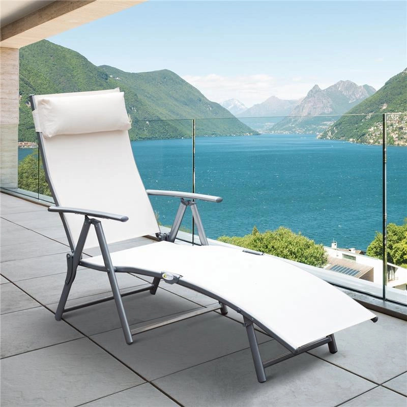 SDRAIO PRENDISOLE RELAX RECLINABILE PIEGHEVOLE CON CUSCINO BEIGE 137 X 63.5 X 100 CM