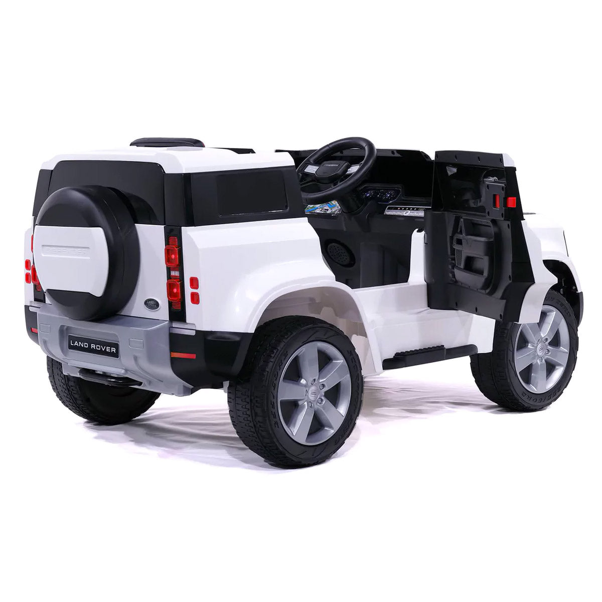 Macchina Elettrica per Bambini 12V con Licenza Land Rover Defender Bianca