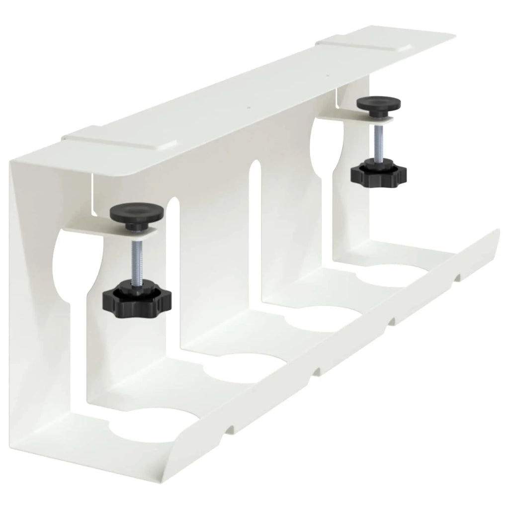 Vassoio per gestione cavi sotto il tavolo 2 pcs Bianco 8007574