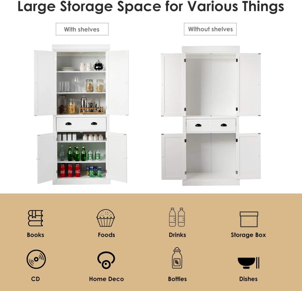 Armadietto da pavimento, con cassetto e 2 secchi a 3 livelli, fermaporta magnetico, dispositivo antiribaltamento, mobile interno per bagno, cucina, studio (bianco), MC43480
