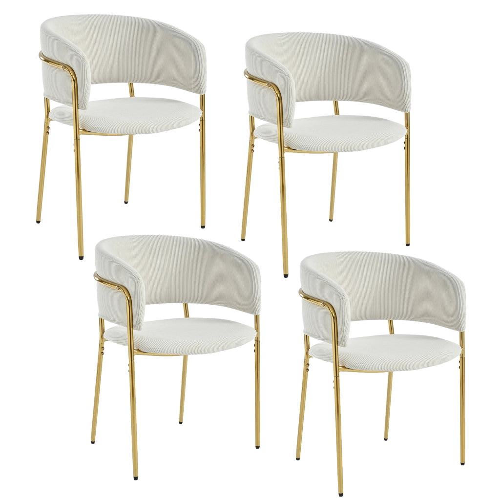 Sedia da pranzo in corda beige con gambe in ferro inclinate e piedini regolabili